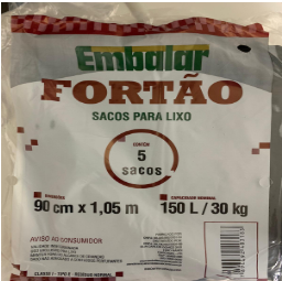 Saco Lixo Fortão 150LT/30KG 90*105 5UN
